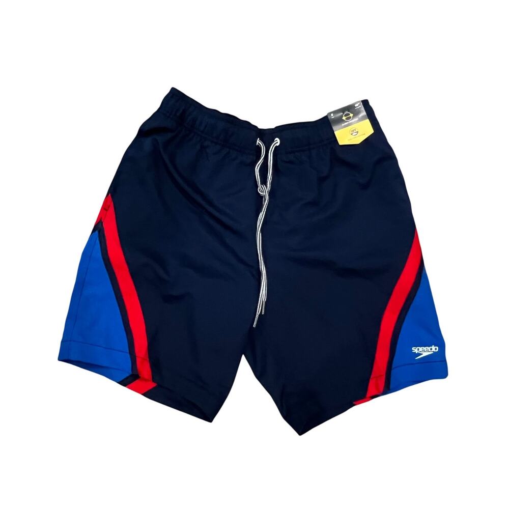 Speedo Blue and Red Short Swim Trunk Size Small